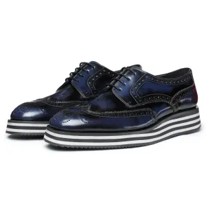 Wingtip Sneakers- Brush Off Navy