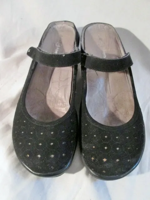 Womens J-41 ADVENTURE ON JASPER Suede Slip on Shoe Clog 9 BLACK Maryjane Mule