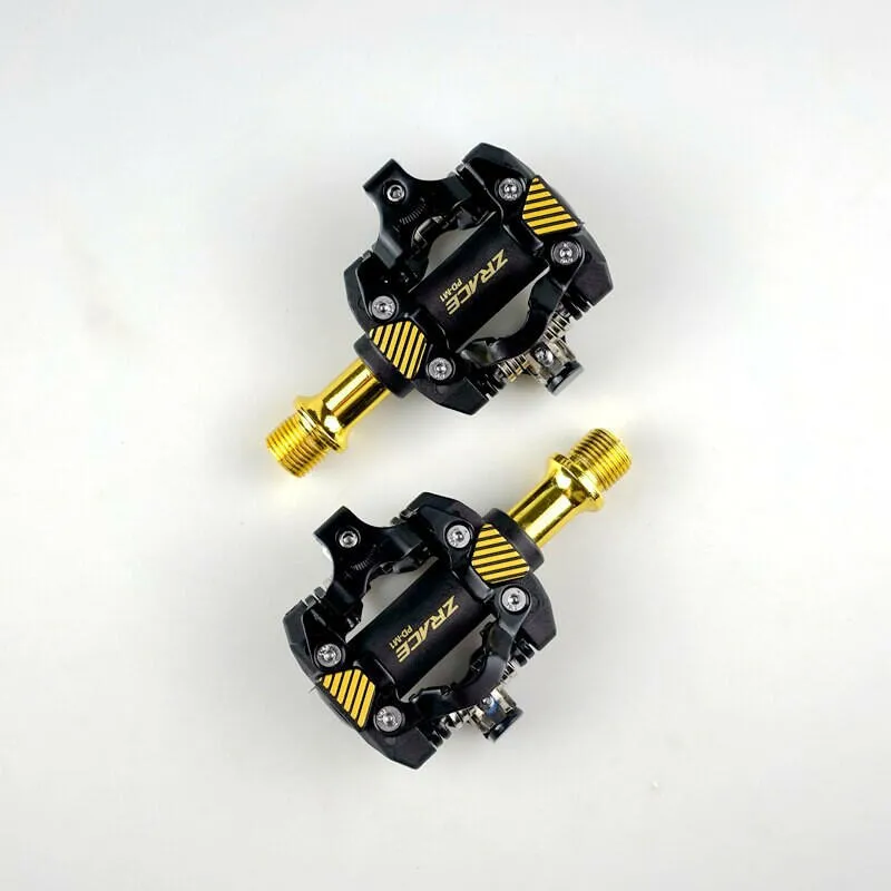 ZRACE PD-M1 SPD Pedals - GOLD, Self-Locking MTB Gravel Components Using for Bicycle Racing Mountain Bike, 332g